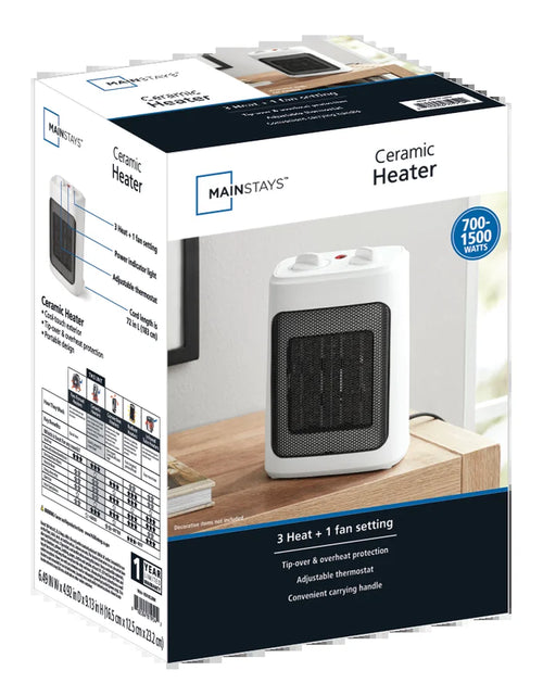 Load image into Gallery viewer, 1500W Ceramic Fan-Forced Electric Space Heater, White, New, WSH10C2AWW
