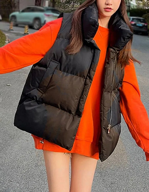 Load image into Gallery viewer, Autumn Winter Y2K Vest Women Thick Warm down Vest Harajuku Loose Jacket Casual Outerwear Short Waistcoat Windproof Vest Coats
