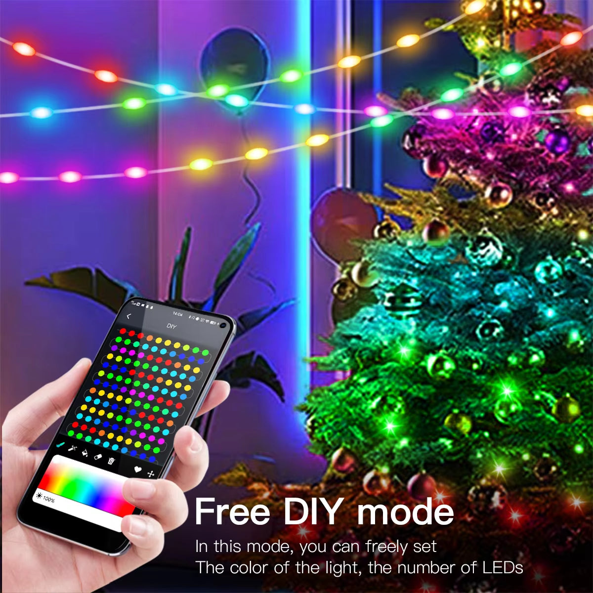 10M/20M USB Christmas Tree LED String Lights with Smart Bluetooth App Remote Control Christmas Home Decor Fairy Lights Garland